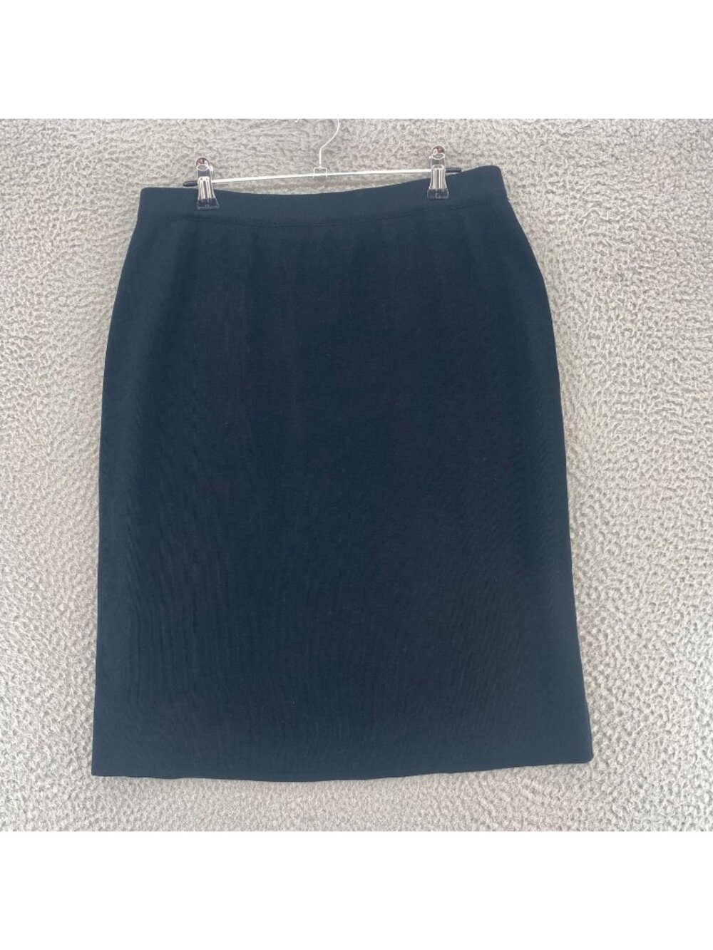 Ming Wang Skirt Womens Medium Petite Black Pull On Stretch Knee Length Straight